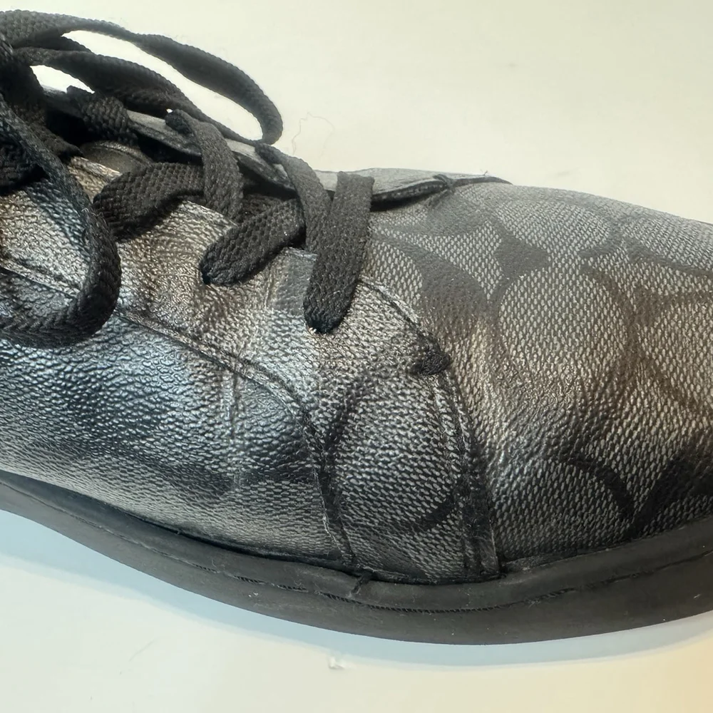 Coach Clip Signature Low Top Sneaker Size:13D Charcoal Black G4949